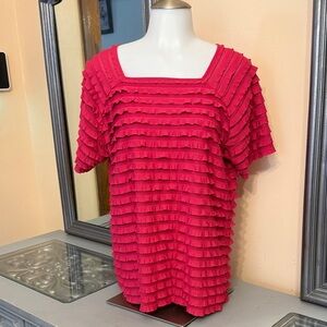 Alia Vibrant Pink Ruffled Top